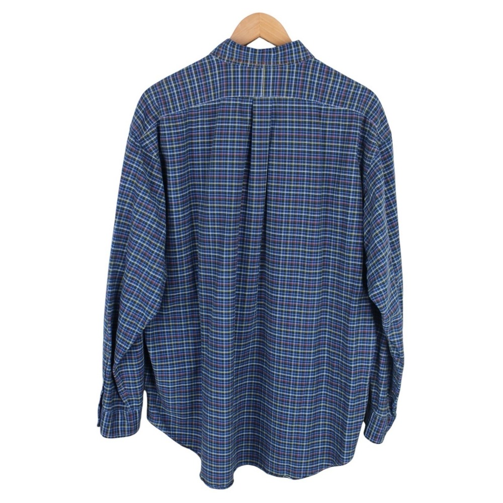 Vintage Ralph Lauren Blake Button Down Plaid Shirt Blue Multicolor Cotton XL - Picture 5 of 5